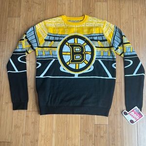 See Video! New w/ Tag Boston Bruins Light Up Christmas Sweater w/ Speaker! NHL